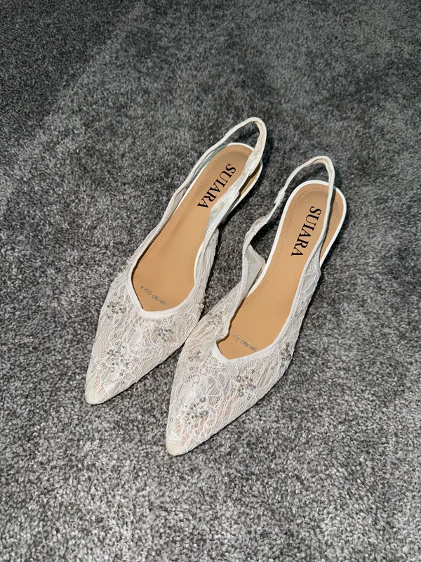 Bridal Shoes White Size 9 - Image 2