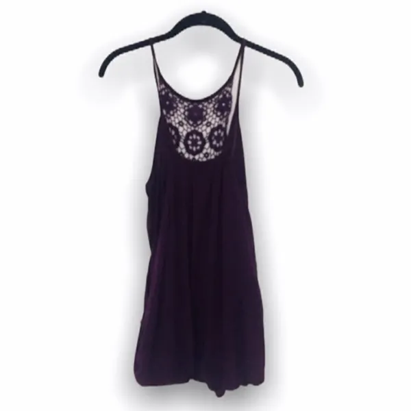 R Jean Purple Crochet Back Tank Top | Juniors Size Large | Flowy Sleeveless Blou - Image 3