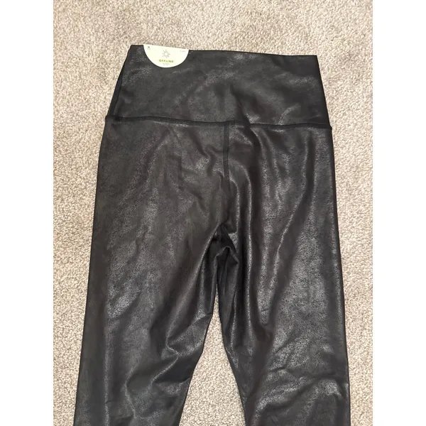 NWT Offline by Aerie High Waisted Crossover Black Crackle Leggings, M - Image 10