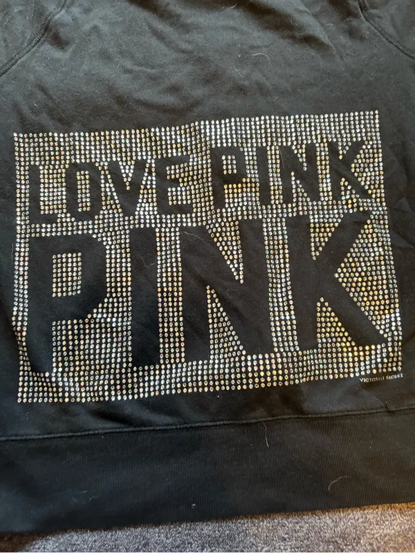 Vintage VS Pink Black Bling Hoodie - Image 4