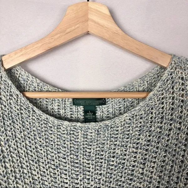Ralph Lauren Lauren Jeans Company‎ Blue Knit Pullover Sweater L - Image 4