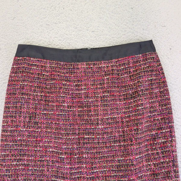 Boden‎ Tweed Pencil Skirt Pink Black Plaid Business Casual Women US 10R - Image 3