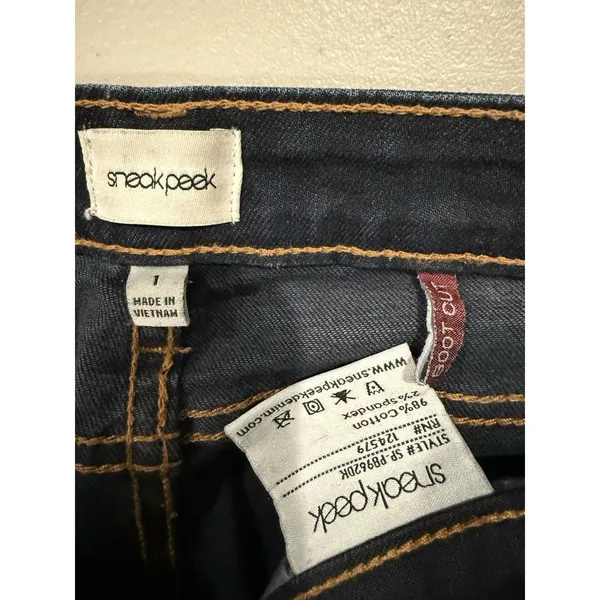 Sneak Peek Y2K Boot Cut Jeans Womens 29** Low Rise Stretch Distressed Travel - Image 3