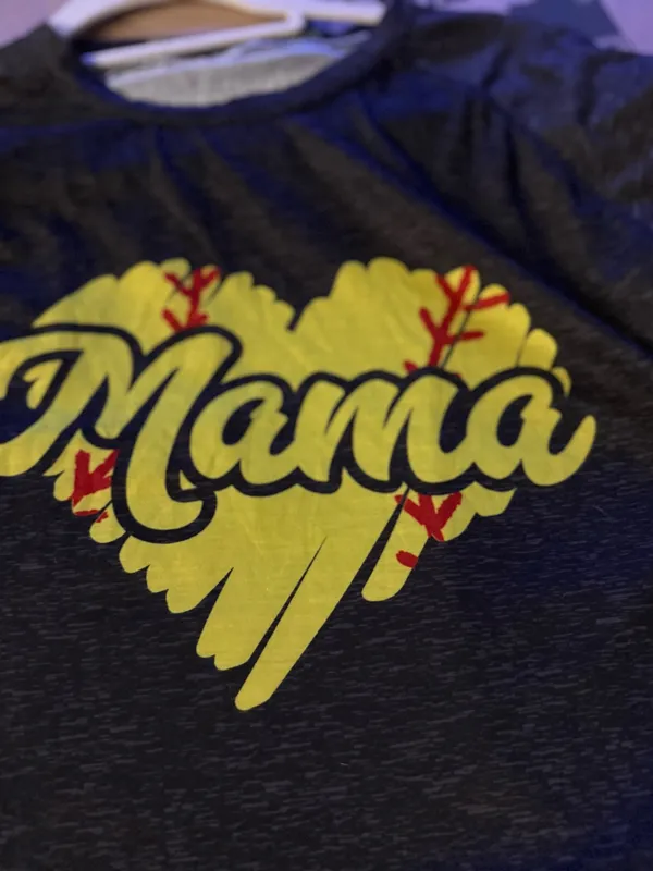 Mama Softball Baseball T-shirt W 2XL - Image 3