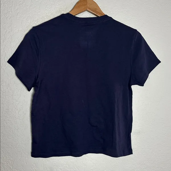 Yale University Navy Blue T-Shirt Handsome Dan Bulldogs Embroidered Crop College - Image 5