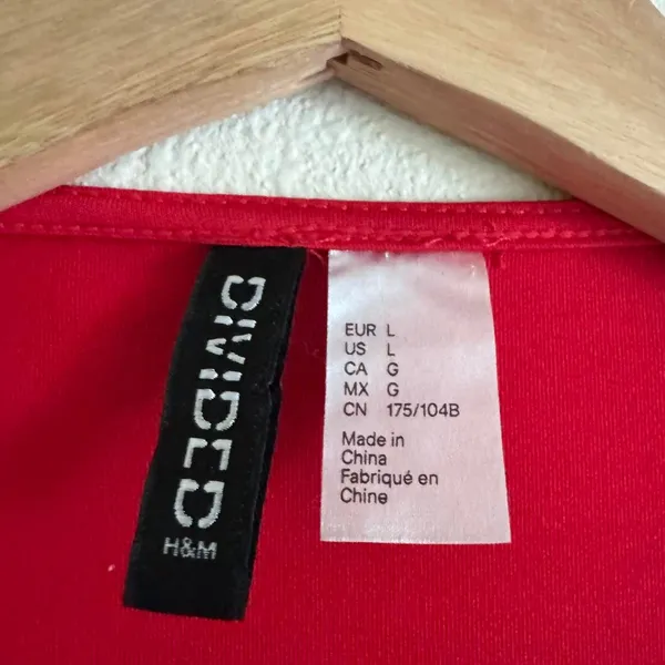 H&M Divided Red Ruched Side Sleeveless Fit & Flare Mini Dress L Y2K Party - Image 3