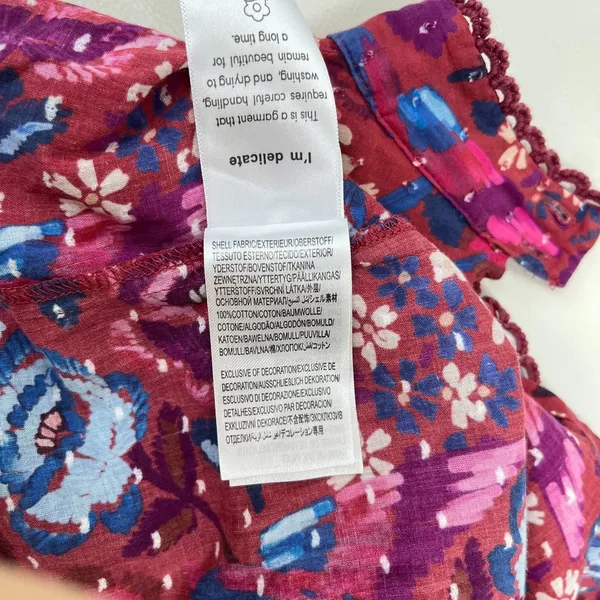 NWOT Farm Rio Cotton Floral Birds Blouse Size S - Image 12