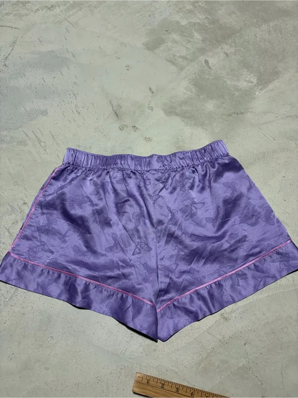Victoria’s Secret Purple Satin Butterfly Pajama Shorts medium - Image 5