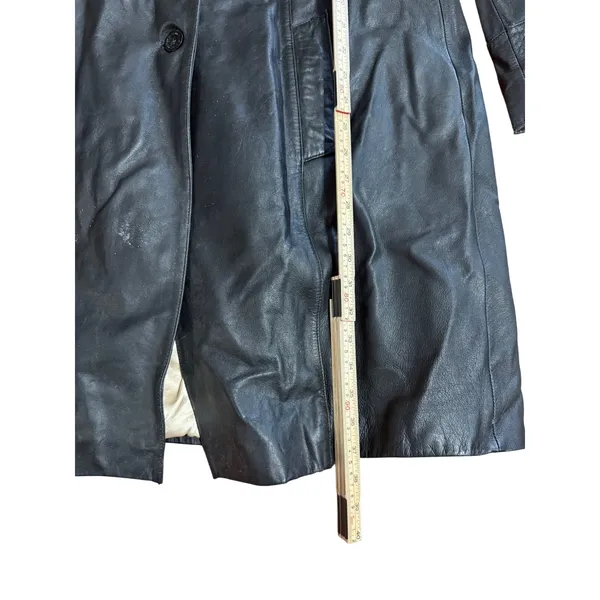 Wilsons Leather Black Genuine Leather Insulated‎ Trench Coat Women's Sz XL - Image 11