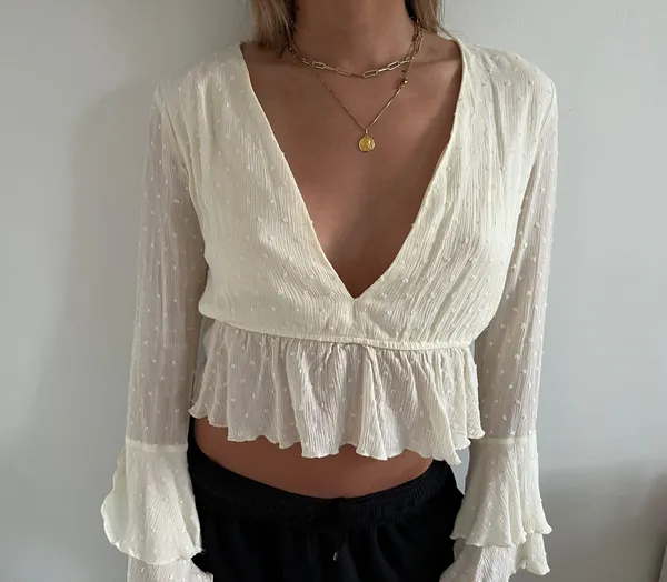 White Flowy Top - Image 2