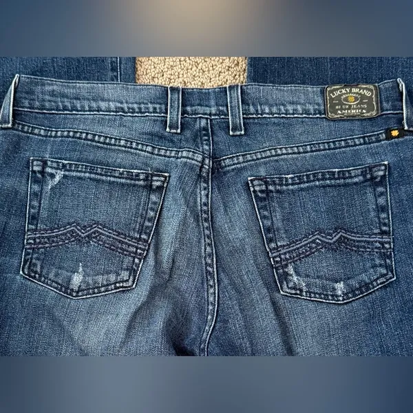 Lucky Brand Women's Sweet N Low Flair Distressed Denim Blue Jeans - Image 5