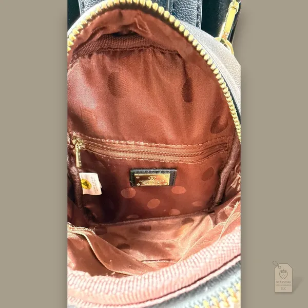 Black Mini Backpack Convertible Crossbody Bag | Gold-Tone Hardware - Image 5
