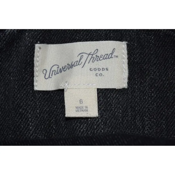 Universal Thread Denim Overalls Womens 6 Black Excellent Straight Leg Utility - Image 6