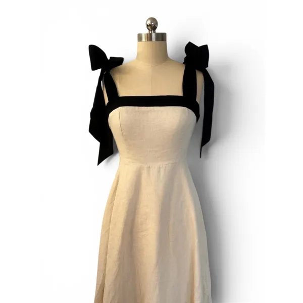 Petal & Pup Olinda Midi Dress Oatmeal Black Size Small NWT - Image 8