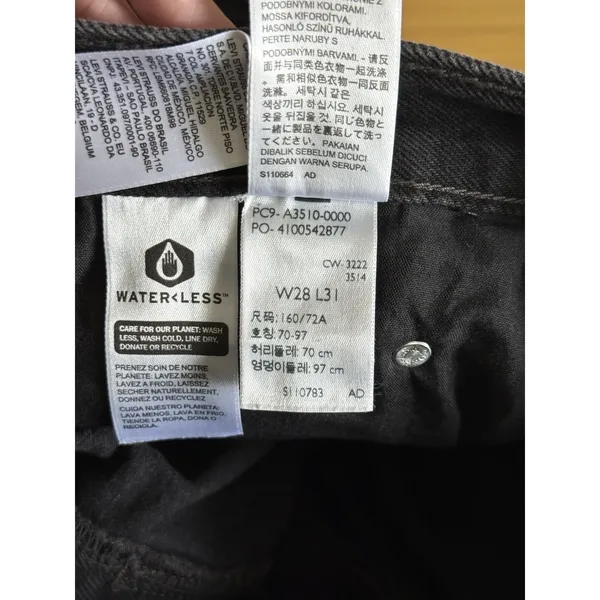 Levis '94 Baggy Jeans Womens 28x31 Black NEW Straight Leg Denim 100% Cotton - Image 12