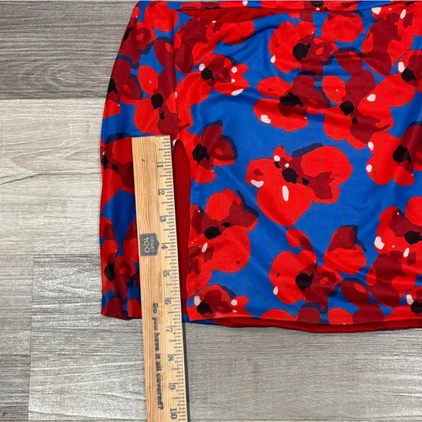 Princess Polly Red & Blue Mini Skirt Size 4 - Image 7