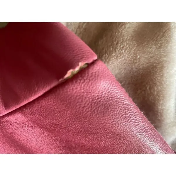 Vintage Pamela McCoy Collections Leather Fuchsia Blazer Jacket S - Image 8