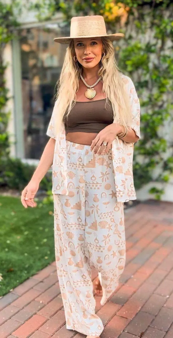LOYO Boutique Two piece Seashell Top And Pant Set - Image 4