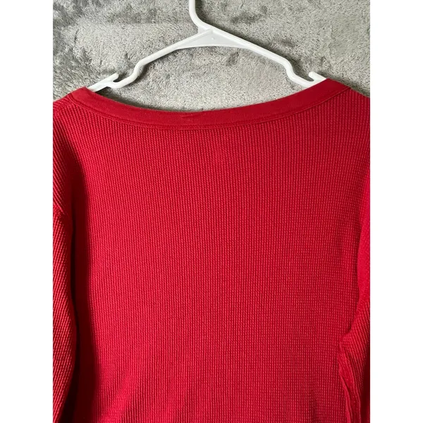 Disney Parks Red Thermal Mickey Mouse Crochet Cuff Boho Hippie Top Large - Image 4