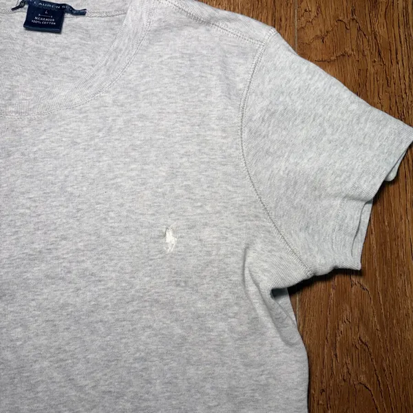 Y2K Ralph‎ Lauren Sport Womens Gray Heather 100% Cotton Crew Neck T-Shirt Size L - Image 2