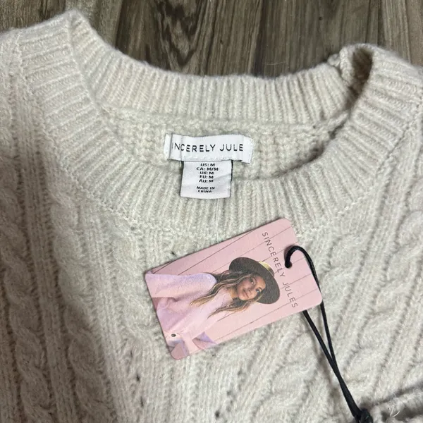 Sincerely Jules Cream Sweater Vest Sz M - Image 5