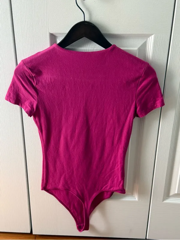 Abercrombie & Fitch Short-Sleeve Cotton-Blend Seamless Fabric Crew Bodysuit - Image 3