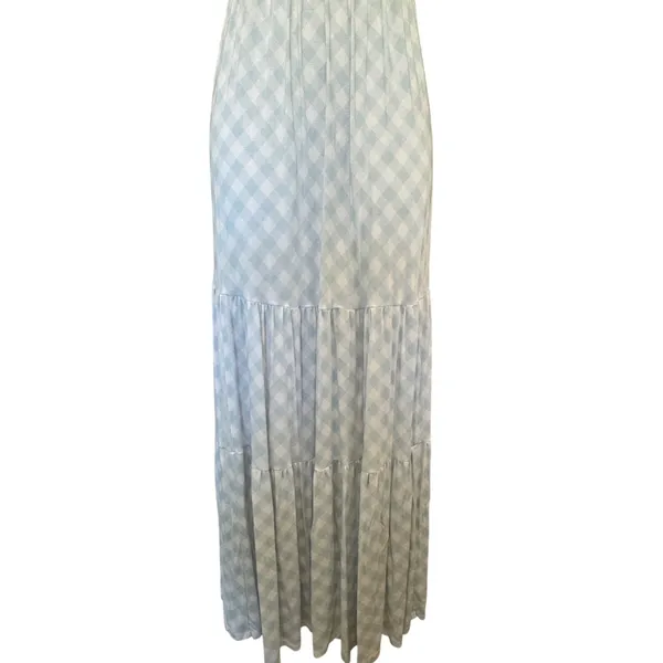 Bums & Roses Gingham Maxi Dress M Smocked Bamboo Cottagecore Tiered Cottagecore - Image 3