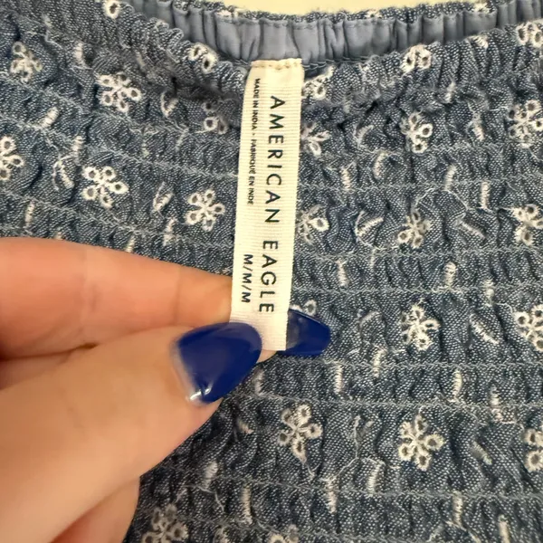 Medium AE High-Waisted Smocked Mini Skirt - Image 6