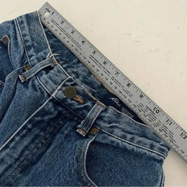 EDDIE BAUER Blue Denim Jeans Classic Fit High Rise Size 4 Mom Jeans - Image 6