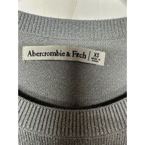 Abercrombie & Fitch Women’s XS Light Gray Long Sleeve Bodycon Sweater Dress - Image 7