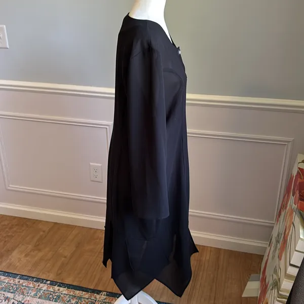 Dark Academia Vintage Chiffon Shirt Dress Witchy Whimsigoth Vampy Dolce Sz Med - Image 9