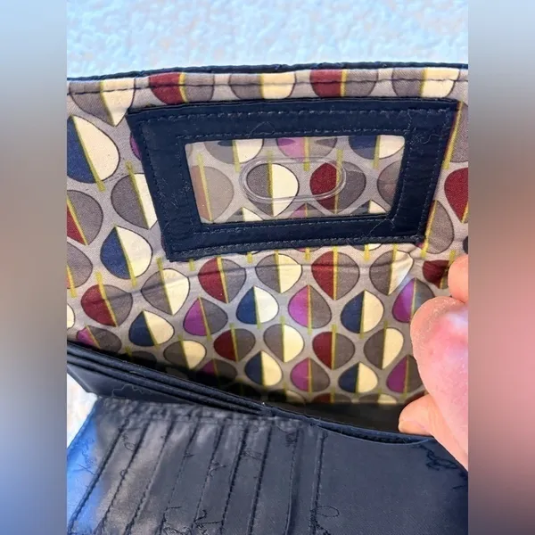 Vera Bradley Blue Quilted Fabric Clutch Pocket Book Wallet - Image 5