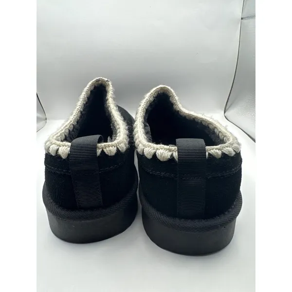 Target Auden Kaya Black Genuine Suede Clog Slippers Whipstitch Trim Women Size 9 - Image 3