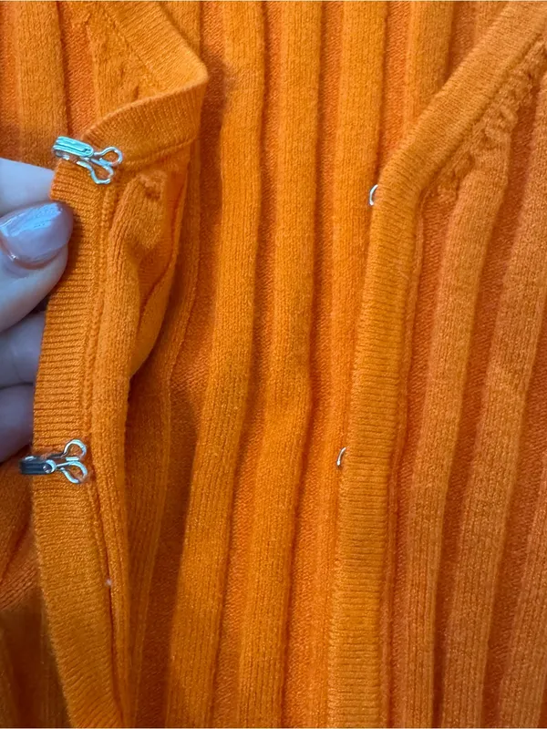 Orange ribbed long sleeve sweater Size XS - Image 2