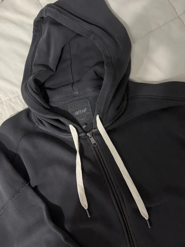 Aerie Oversized Zip-Up Hoodie Distressed - Image 5