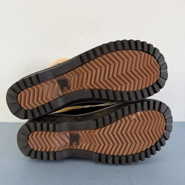 Sorel‎ Tivoli II Curry Tan Suede Faux Fur Lined Waterproof Winter Snow Boots - Image 9
