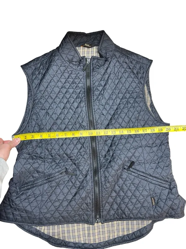 Barbour Navy Quilted Gilet Vest Size 14 Flyweight Diamond Quilt Tailored Class - Image 11