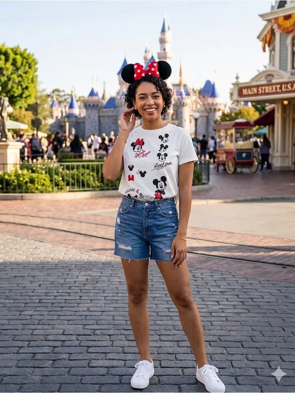 Disney Mickey & Minnie Mouse Graphic T Shirt Womens Size Small White Short Sleev - Image 3