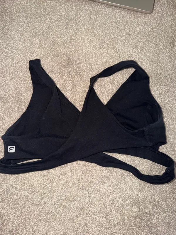 Fabletics Black Cross-Front Wireless Bralette - Image 2