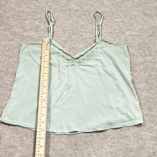 American Eagle Sage Green‎ Eyelet Embroidered V-Neck Cami Tank Top Small GUC - Image 5