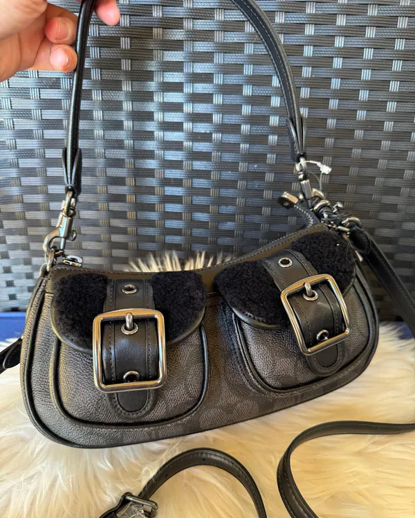 Coach NWT Ashton Bag In Signature Canvas Gunmetal Black cy658 - Image 6