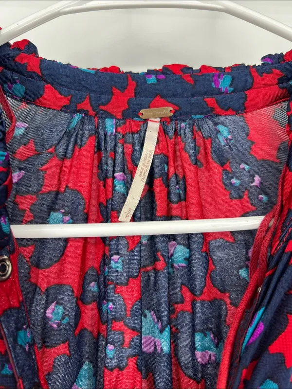 Free People Love Letter Tunic Top Mini Dress Red retail $128.00 - Image 6