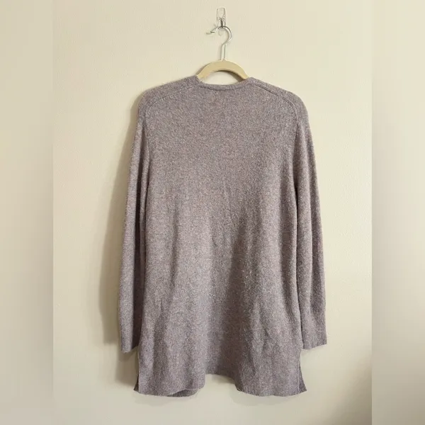 Madewell Kent Cardigan Sweater in Coziest Wool Yarn Heather Purple Pink Sz M - Image 8