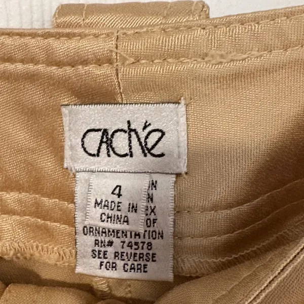 Cache gold/Beige Pants with Utility Pockets SZ 4 - Image 2