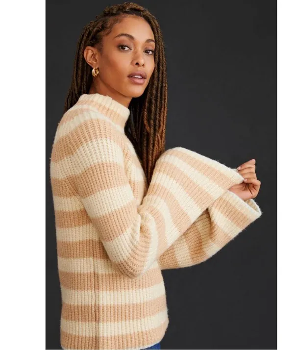 Anthropologie Maeve Striped Turtleneck NEW - Image 2