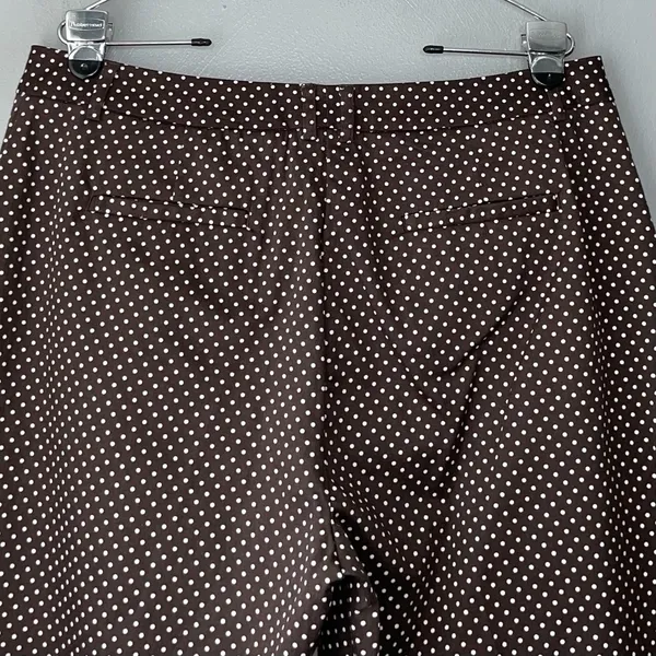 DFA New York Size 14 Dark Brown Polka Dot High Waisted Bermuda Shorts Preppy - Image 5