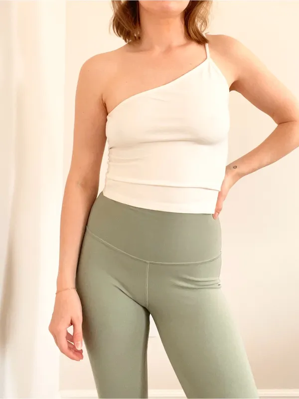 & Other Stories White One-Shoulder Crop Top - Image 2