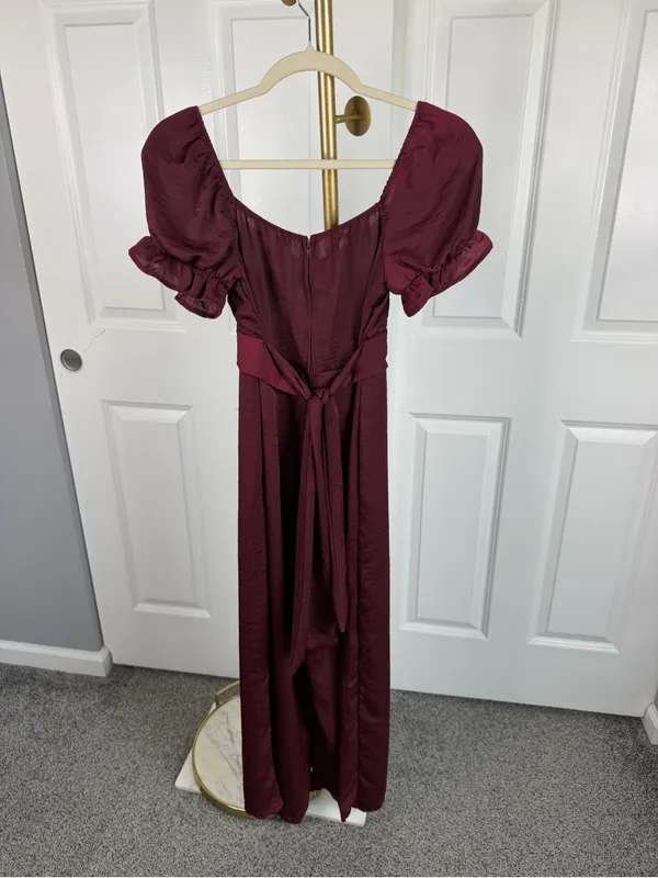 Altar’d State Burgundy Puff Sleeve Wide Leg Jumpsuit Sz S NWOT Fall Boho - Image 10