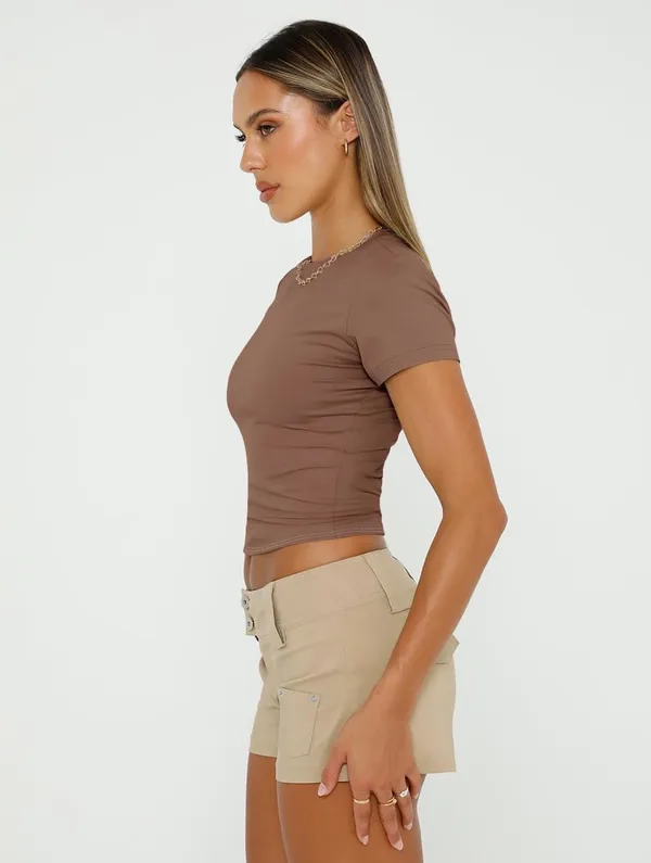 Amazon Brown Basic Crop Top - Image 6
