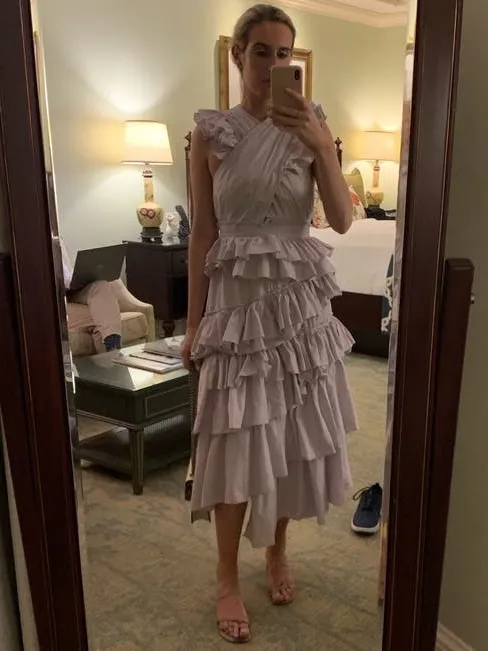 Ulla Johnson Aurore Ruffle Tiered Midi Dress Lavender Size 6 NWT - Image 16